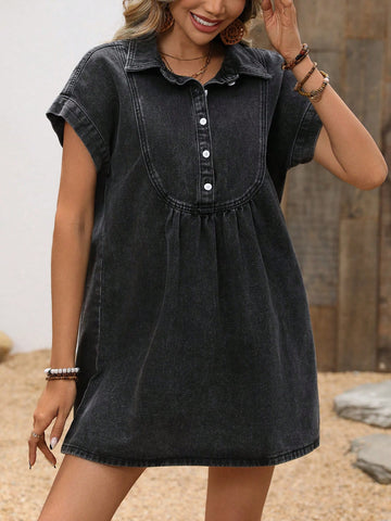 Unleash your inner fashionista with our Chic Distressed Denim Collared Dress! This dress effortlessly combines style and comfort, making it perfect for any occasion. With its unique distressed denim and trendy collared design, you'll be turning heads wherever you go. Get ready to rock your effortless style game!