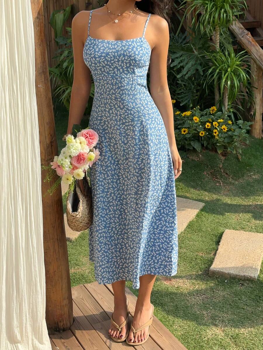 Embrace effortless summer style with this charming ditsy floral chiffon dress. Lightweight and breathable, the sleeveless design keeps you cool during warm days while the delicate floral print adds a touch of feminine elegance. Perfect for casual outings, weekend brunches, or relaxed gatherings, this versatile piece transitions seamlessly from day to night. The flowing chiffon fabric drapes beautifully, flattering various body types while maintaining comfort. 