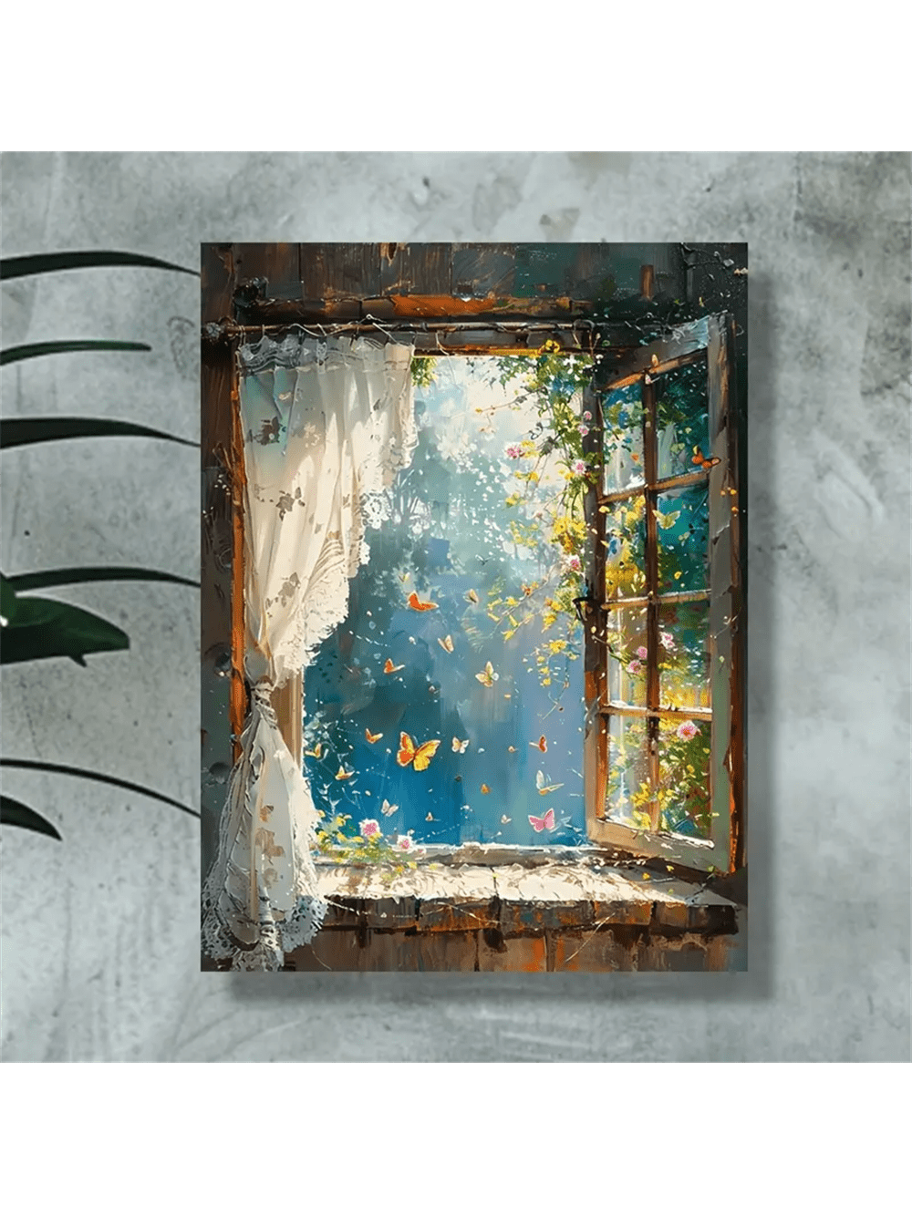 Introduce a splash of color into your home with our Chic Dreamy Window Canvas Art featuring beautiful, colorful butterflies. Expertly crafted with high-quality materials, this canvas art will add a dreamy and whimsical touch to any room. A must-have for any home decor enthusiast.