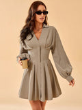 Elevate your wardrobe with our Chic & Elegant Coffee-Colored Long Sleeve Dress specifically designed for tall women. Its stylish design and rich color make it perfect for any occasion. Made from high-quality materials, this dress offers comfort and sophistication. Perfect for those with discerning tastes.