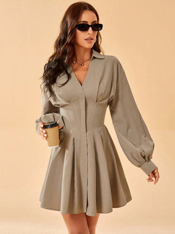 Elevate your wardrobe with our Chic & Elegant Coffee-Colored Long Sleeve Dress specifically designed for tall women. Its stylish design and rich color make it perfect for any occasion. Made from high-quality materials, this dress offers comfort and sophistication. Perfect for those with discerning tastes.