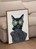 Elevate your home decor with our Chic Feline Fashion Canvas Art featuring a stylish cat in a striped shirt and round glasses. Made with premium canvas material, this wall decor adds a touch of sophistication and charm to any room. A must-have for cat lovers and fashion enthusiasts alike.
