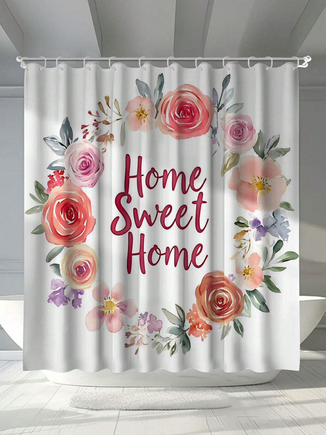 Bring a touch of whimsy to your bathroom with our Chic Floral Alphabet Waterproof Shower Curtain. Its stylish design and included hooks make it an essential addition to any bathroom. Stay dry and fresh while adding a pop of personality to your space!