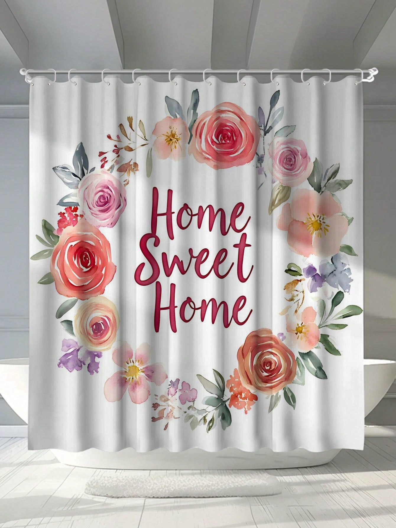 Bring a touch of whimsy to your bathroom with our Chic Floral Alphabet Waterproof Shower Curtain. Its stylish design and included hooks make it an essential addition to any bathroom. Stay dry and fresh while adding a pop of personality to your space!