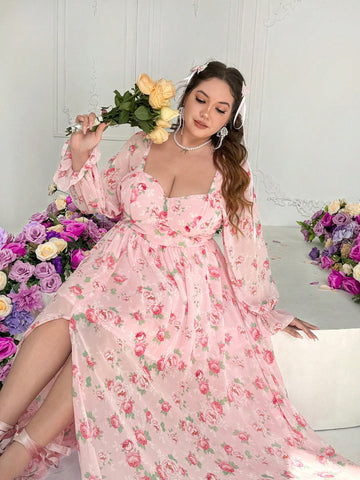 Get ready to slay this Valentine's Day with our Chic Floral Chiffon Long Sleeve Dress! This romantic dress features a beautiful floral print on delicate chiffon fabric, perfect for any romantic celebration. Express your playful and fun side while looking chic and stylish. (Plus, it's totally Instagram-worthy!)