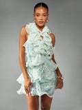 This playful chiffon mini dress bursts with vibrant floral charm, perfect for spring and summer celebrations. Its ruffle halter neck adds a flirty touch, while the lightweight fabric keeps you cool and comfortable all day or night. Ideal for weddings, garden parties, or any sunny occasion where you want to shine with effortless style.