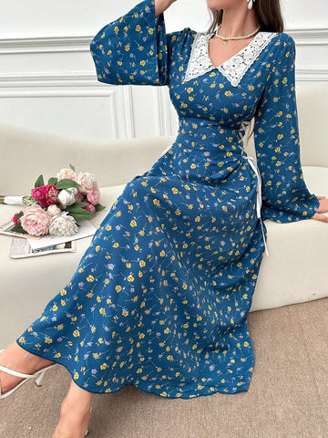 Introducing our Chic Floral Lace-Up Flare Sleeve Dress - the perfect choice for effortless spring elegance. Featuring a delicate lace-up design and flattering flare sleeves, this dress will elevate your style and have you feeling confident and chic all season long.