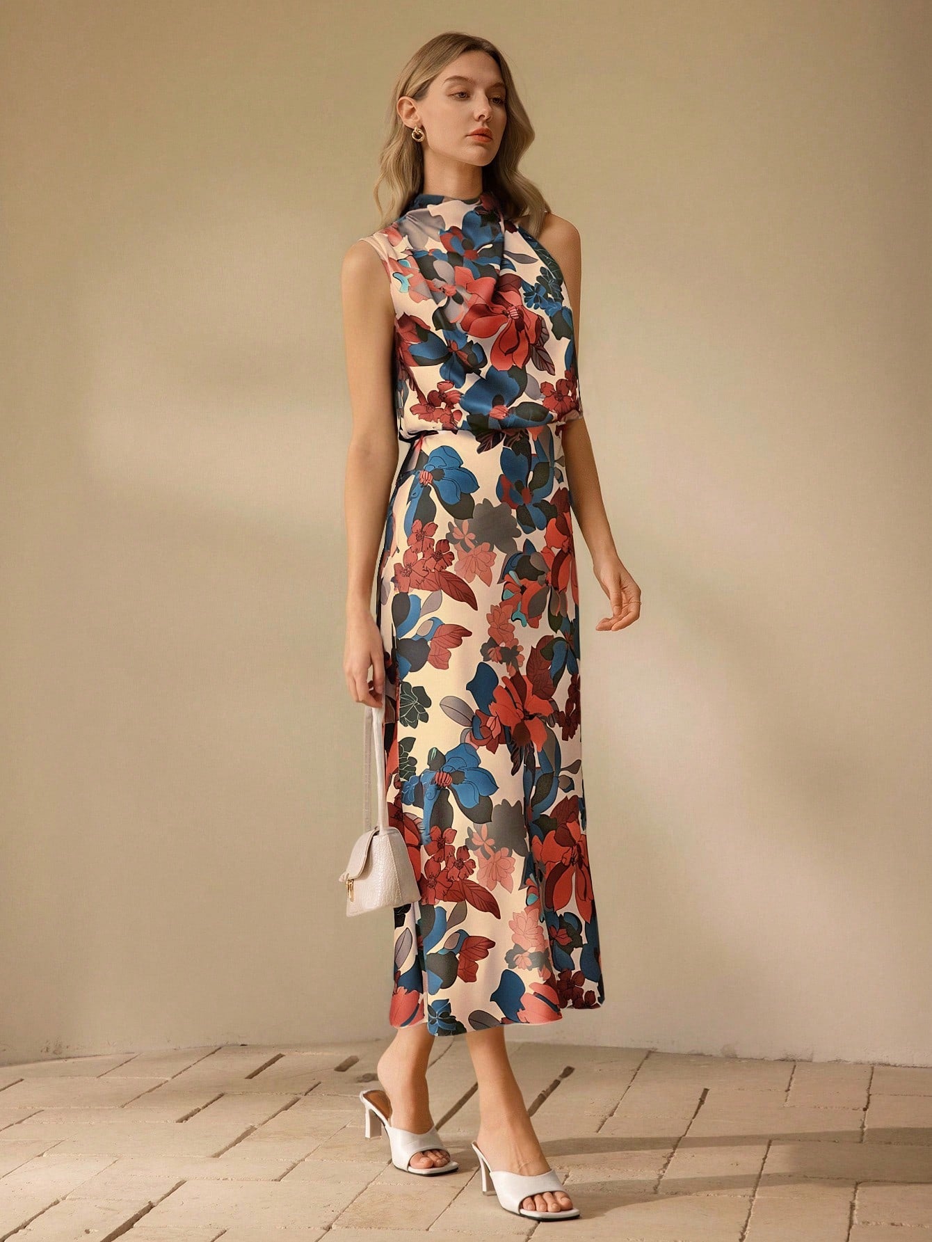 Be the center of attention in our Chic Floral Midi Dress from the Elegant Clasi Collection. With its stunning floral design, this dress is perfect for any occasion. Add a touch of elegance to your wardrobe and turn heads wherever you go. (Get ready to be the talk of the town!)