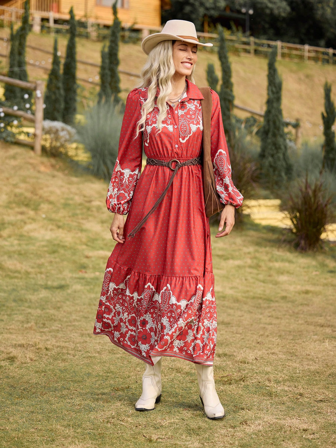 Experience effortless elegance in our Chic Floral Pleated Maxi Dress! With its feminine floral pattern and flattering pleats, this dress will have you turning heads. The button front and long sleeves make it perfect for any occasion. Dress up or down for versatile style.