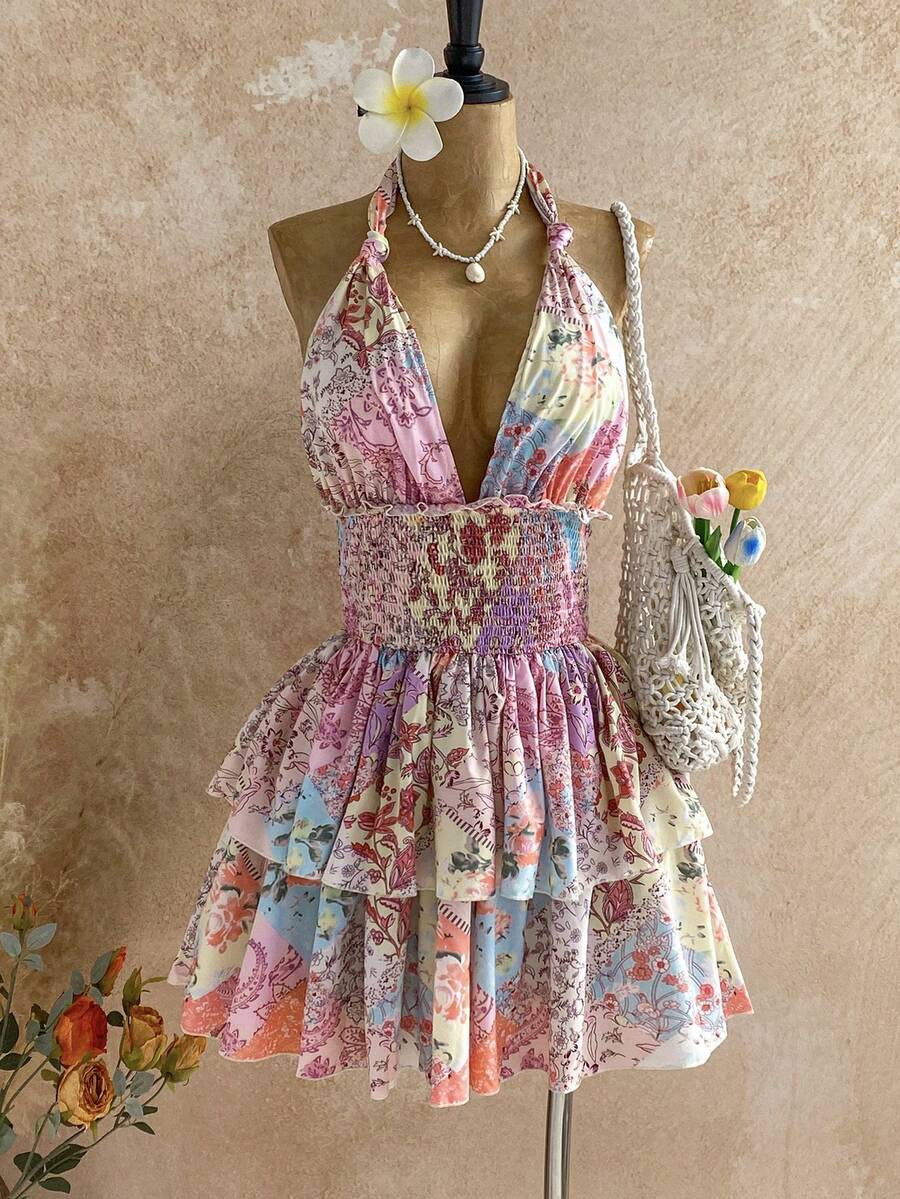 Embrace effortless elegance with this stunning floral midi dress, designed for those who love bohemian charm. The delicate pleated silhouette creates graceful movement, while the distinctive bow halter neckline adds a touch of sophistication. Perfect for summer getaways, beach days, or casual garden parties, this dress transitions seamlessly from day to evening. The vibrant floral print captures the essence of carefree style, making it an essential piece for your warm-weather wardrobe. 