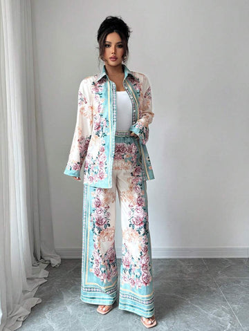 Bloom into effortless style with this charming 2-piece set that's practically begging for your next getaway. The long-sleeve floral shirt pairs perfectly with matching pants, creating a coordinated look that feels put-together without trying too hard. Whether you're lounging by the pool, exploring a new city, or just want to feel fabulous on a casual day, this set delivers comfort and personality in one go. The playful print brings joy to your wardrobe while the relaxed fit keeps you moving freely. Pack it,