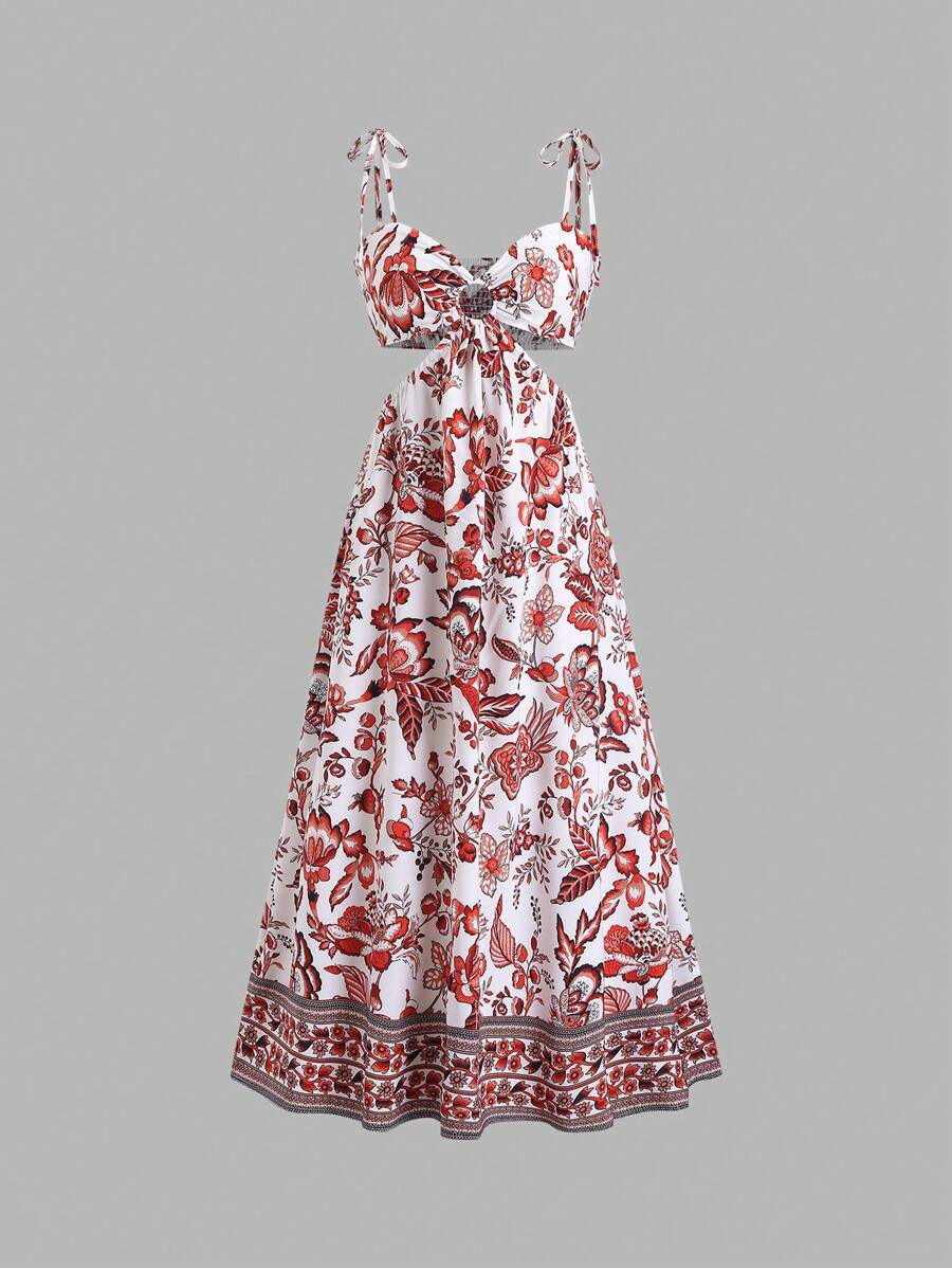 Turn heads with this playful Chic Floral Print Backless Maxi Top. Featuring delicate spaghetti straps and a breezy chiffon fabric, its hollow-out design adds a flirty touch perfect for sunny days or evening fun. Lightweight and stylish, it’s your go-to piece for effortless summer vibes.