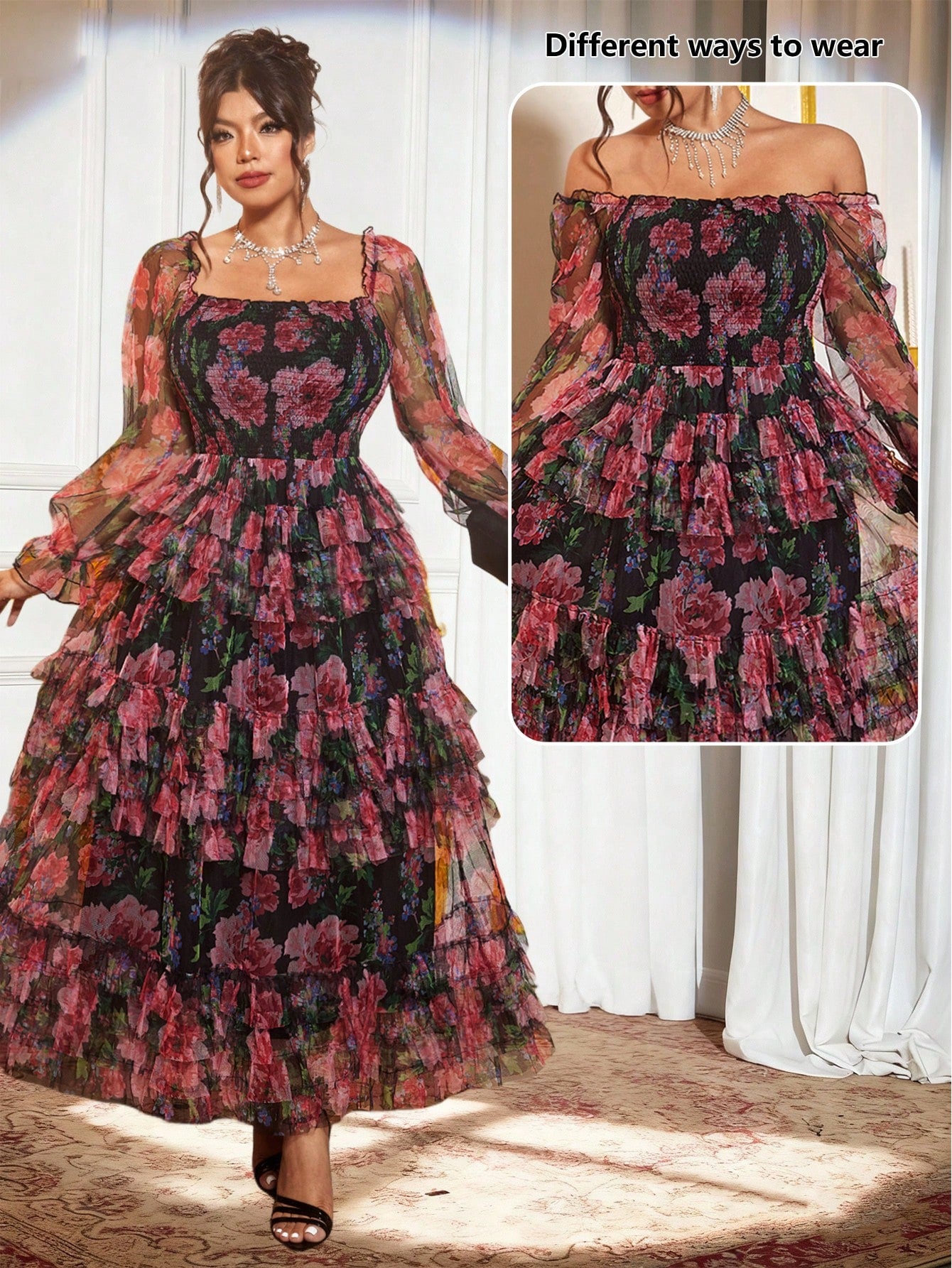 Bloom into elegance with this charming floral print long sleeve dress—your new go-to for bridesmaids' duties and fancy afternoon gatherings. The graceful silhouette flatters every figure while the delicate florals add a touch of whimsy and romance. Long sleeves provide sophisticated coverage, making it perfect for spring celebrations or garden parties. Whether you're standing by the bride or sipping tea with friends, this dress strikes the ideal balance between refined and fun. A wardrobe essential that pro