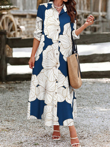 Get ready to turn heads in this Chic Floral Print Maxi Dress for Women! Featuring a bold floral print, long sleeves, and a flowy silhouette, this dress is perfect for any occasion. From casual brunches to special events, this outfit is a must-have for any fashion-forward woman.