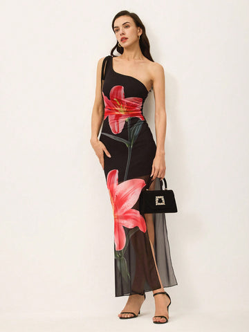 Get ready to turn heads with our Chic Floral Print One-Shoulder Maxi Dress! With its vibrant print and playful one-shoulder design, this dress is perfect for all your summer parties. The side slit adds a touch of sass and makes it easy to dance the night away. Don't miss out on this must-have for your wardrobe!