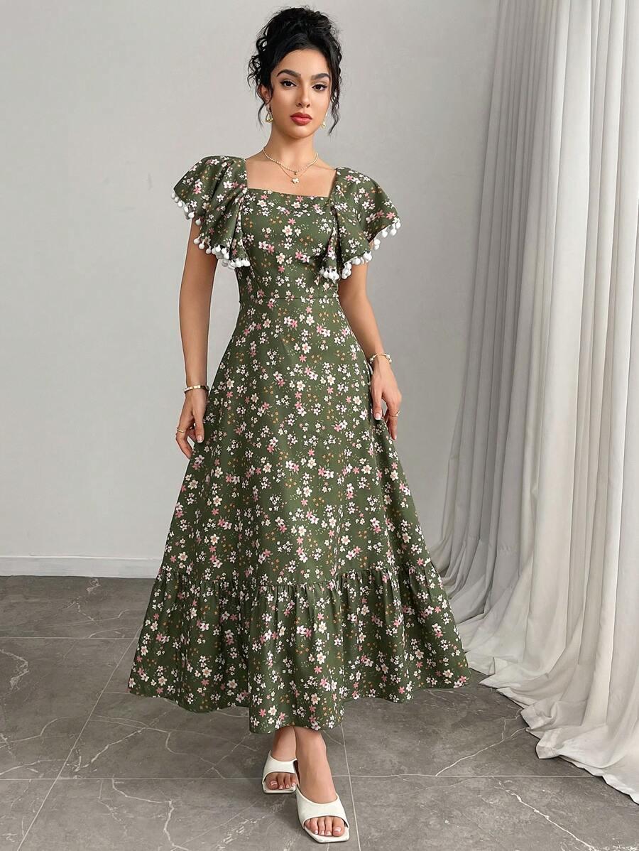 Experience the breathtaking fusion of botanical heritage and sharp, modern architectural tailoring. This stunning ruffled long ensemble is meticulously designed for the woman who values a high-fashion, "quiet luxury" approach to seasonal dressing—the ultimate centerpiece for prestigious coastal retreats, exclusive garden parties, and high-authority summer social gatherings.