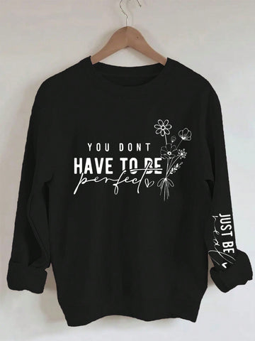 This Chic Floral Slogan Drop Shoulder Sweatshirt effortlessly combines style and comfort for a fashionable spring and autumn look. Featuring a chic floral design and a trendy slogan, this sweatshirt will keep you on-trend while keeping you cozy. Perfect for any casual occasion.