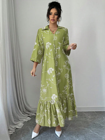 Effortlessly elevate your style with our Chic Floral V-Neck Dress. The long sleeves and pleated design add a touch of elegance, while the playful floral print keeps things fun and light. Perfect for any occasion, this dress will quickly become your go-to choice for a playful yet stylish look.