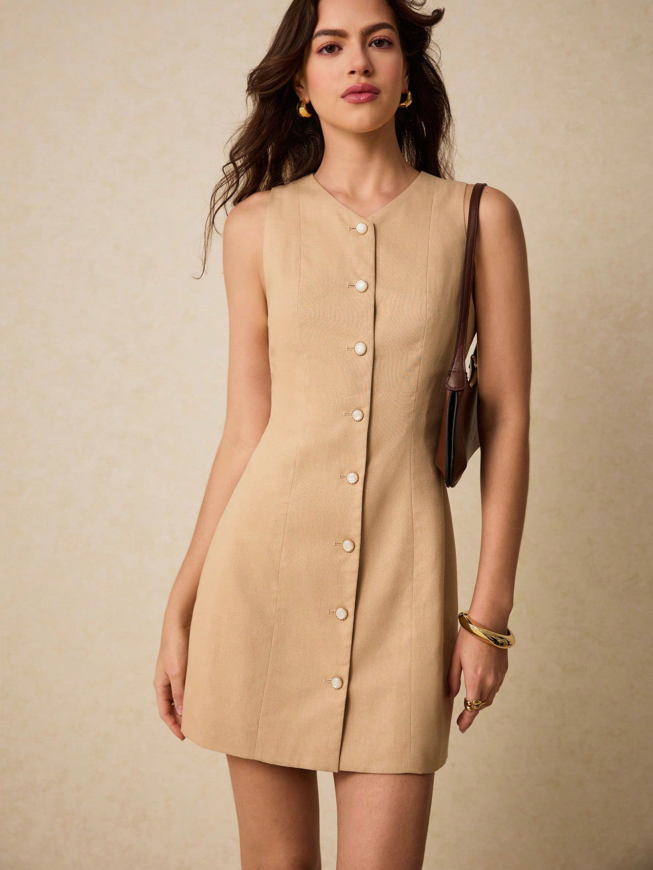 Elevate your style with our Chic French-Inspired A-Line Dress! The V-Neck Sleeveless Tank Top adds a touch of sophistication, while the Linen Skirt brings a breezy, playful feel. Perfect for any occasion, this dress will have you feeling effortlessly chic and flirty! (Ooh la la!)