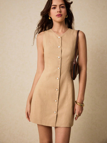 Elevate your style with our Chic French-Inspired A-Line Dress! The V-Neck Sleeveless Tank Top adds a touch of sophistication, while the Linen Skirt brings a breezy, playful feel. Perfect for any occasion, this dress will have you feeling effortlessly chic and flirty! (Ooh la la!)