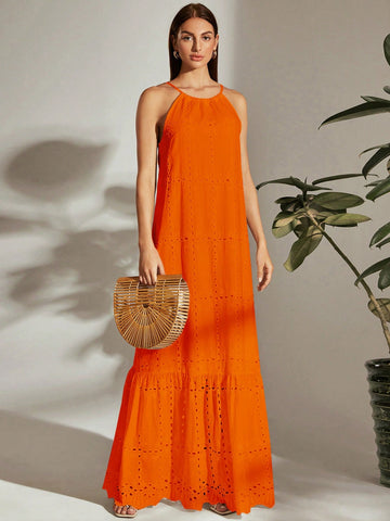 Achieve effortless elegance with our Chic Frenchy Hollow Embroidered Halter Neck Dress. This stunning piece features intricate embroidery and a flattering halter neckline, making it perfect for any occasion. Embrace the chic and sophisticated look with this dress.