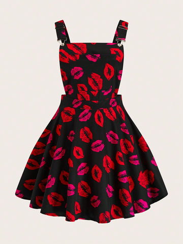 Be a trendsetter in this Chic & Fun Plus Size Casual Lip Print Strap Dress. The playful print and flattering straps will have you feeling chic and confident. Perfect for a casual day out or a fun night on the town. Lip-erfect addition to your wardrobe!