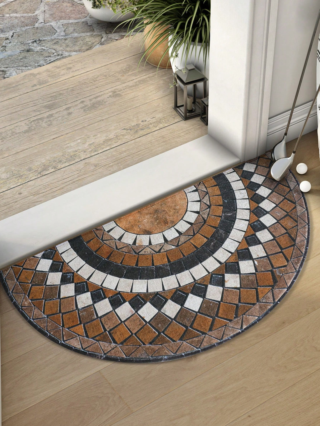 This Chic Geometric Chenille Door Mat features a stylish Nordic design, perfect for both indoor and outdoor use. Its anti-skid backing ensures safety, while its easy-to-clean material makes maintenance a breeze. Add chic and functionality to your space with this versatile door mat.
