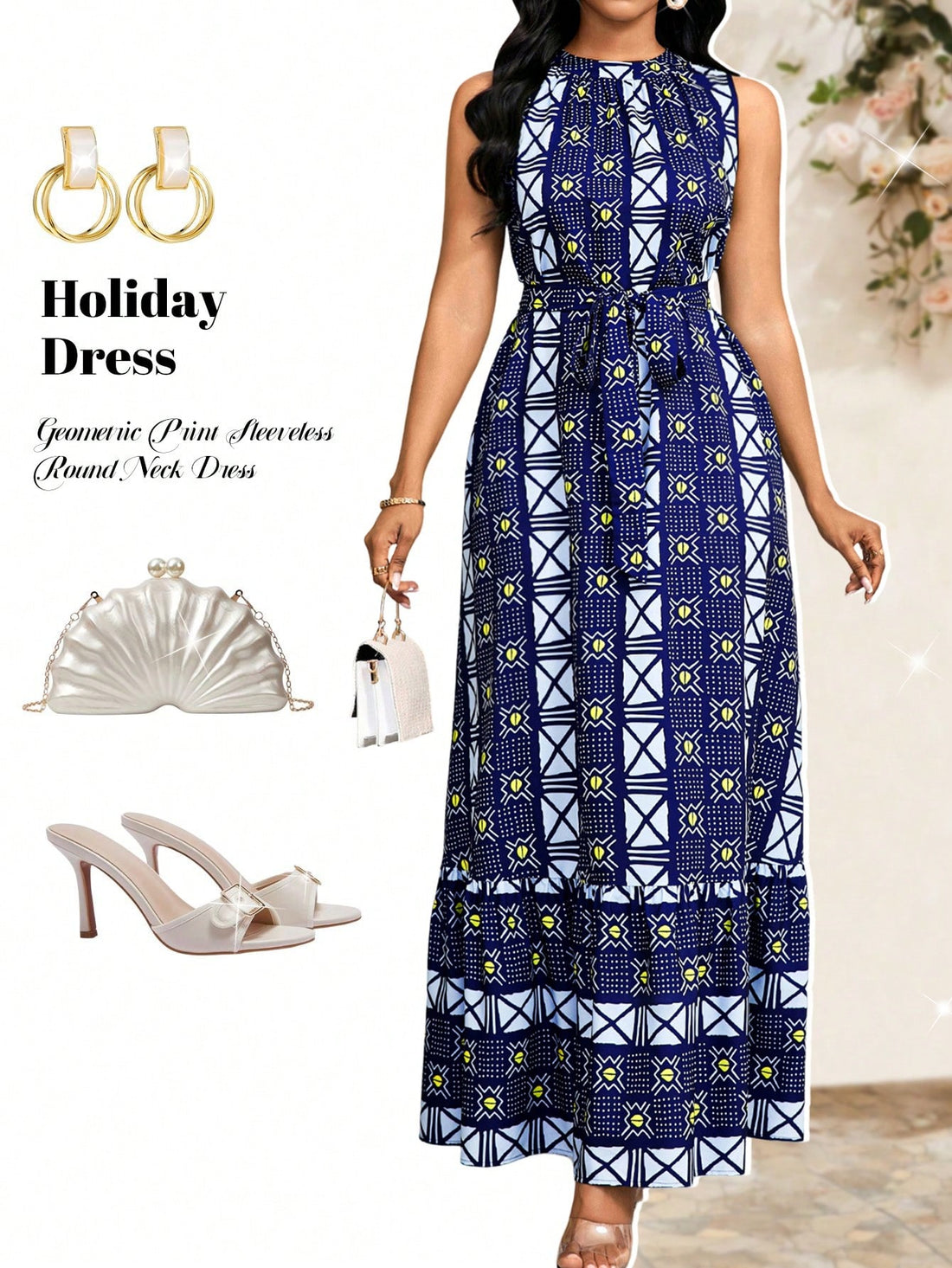 Give your wardrobe a fun and flirty update with our Chic Geometric Print Sleeveless Casual Dress for Women! This dress is perfect for any holiday occasion, with a flattering fit and eye-catching print. Add a touch of playfulness and style to your look while staying comfortable all day long.