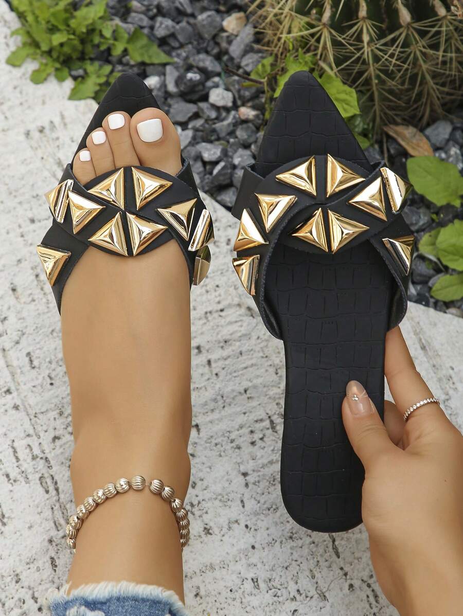 Step into summer style with these stunning gold metal flat sandals that blend effortless elegance with everyday comfort. Featuring sleek metallic accents and a minimalist design, they're your go-to pair for beach days, weekend getaways, and casual outings. The flat sole keeps you grounded while the shimmering gold details catch the light beautifully. Whether you're exploring a new destination or lounging poolside, these versatile sandals deliver that perfect mix of chic and carefree. Slip them on and let yo