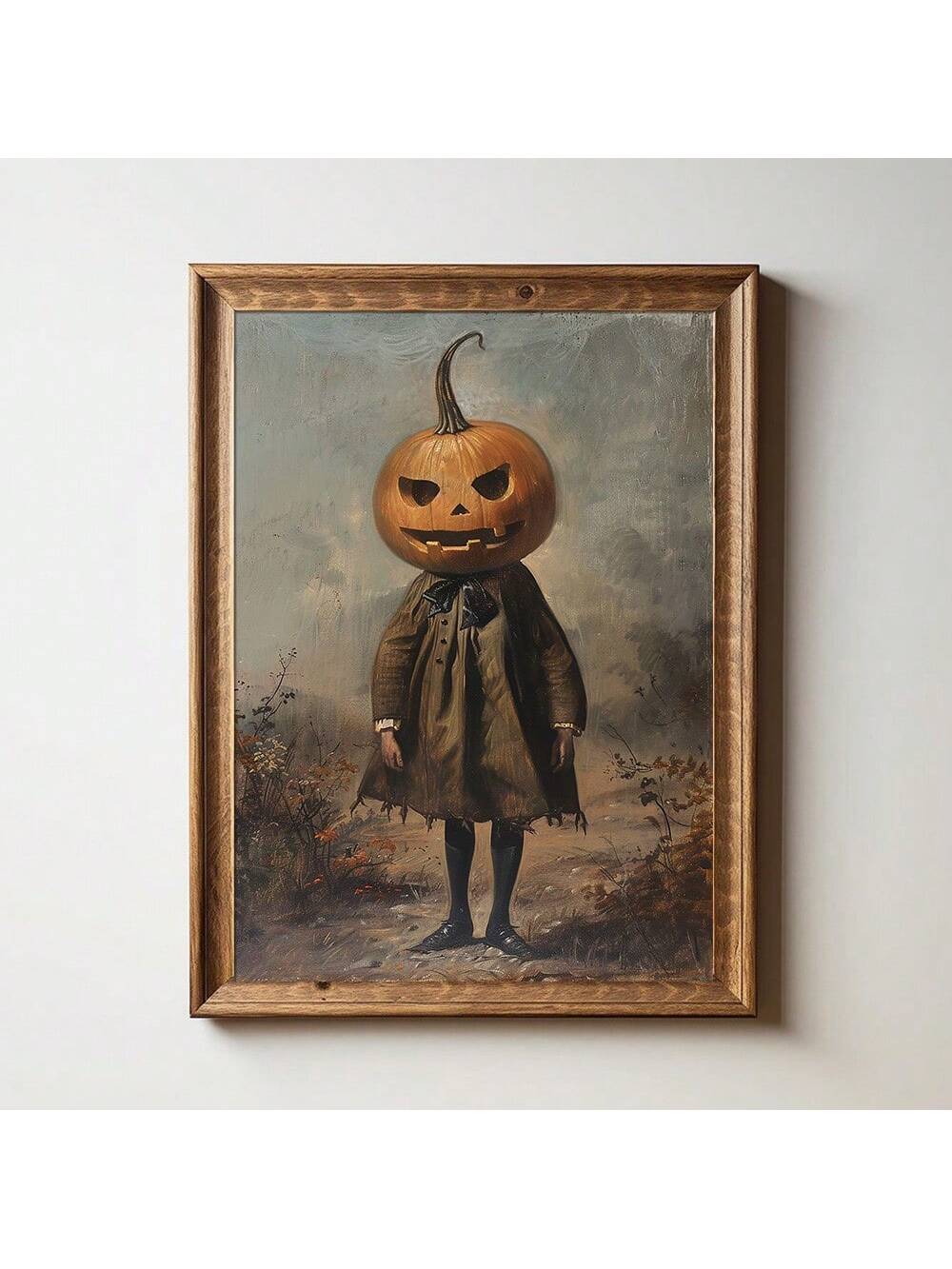 Add a spooky twist to your space with this Chic Gothic Pumpkin Head Wall Art Poster. Perfect for modern fall and Halloween vibes, this unframed canvas print brings a stylish edge with its dark, playful design. Easy to pair with any décor, it’s sure to be a conversation starter throughout the season. Embrace autumn’s eerie charm with a touch of gothic flair!