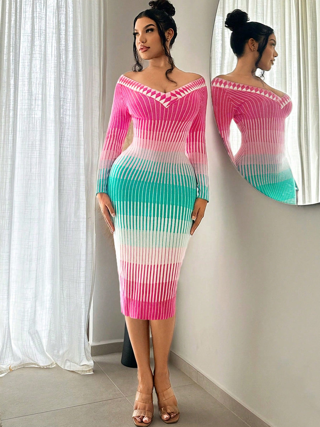 Elevate your wardrobe with our Chic Gradient One-Shoulder Bodycon Dress, the perfect fall fashion statement. Made for autumn, its sleek design and gradient color scheme will have you looking effortlessly stylish. Stand out from the crowd and embrace the cooler weather in this must-have dress.