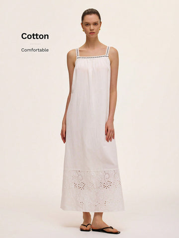 Step into vacation mode with this chic green French retro dress! Featuring delicate spaghetti straps and charming hollow embroidery, it blends vintage flair with breezy comfort. Perfect for sunny strolls or casual gatherings, this dress adds effortless style and a playful touch to your getaway wardrobe.