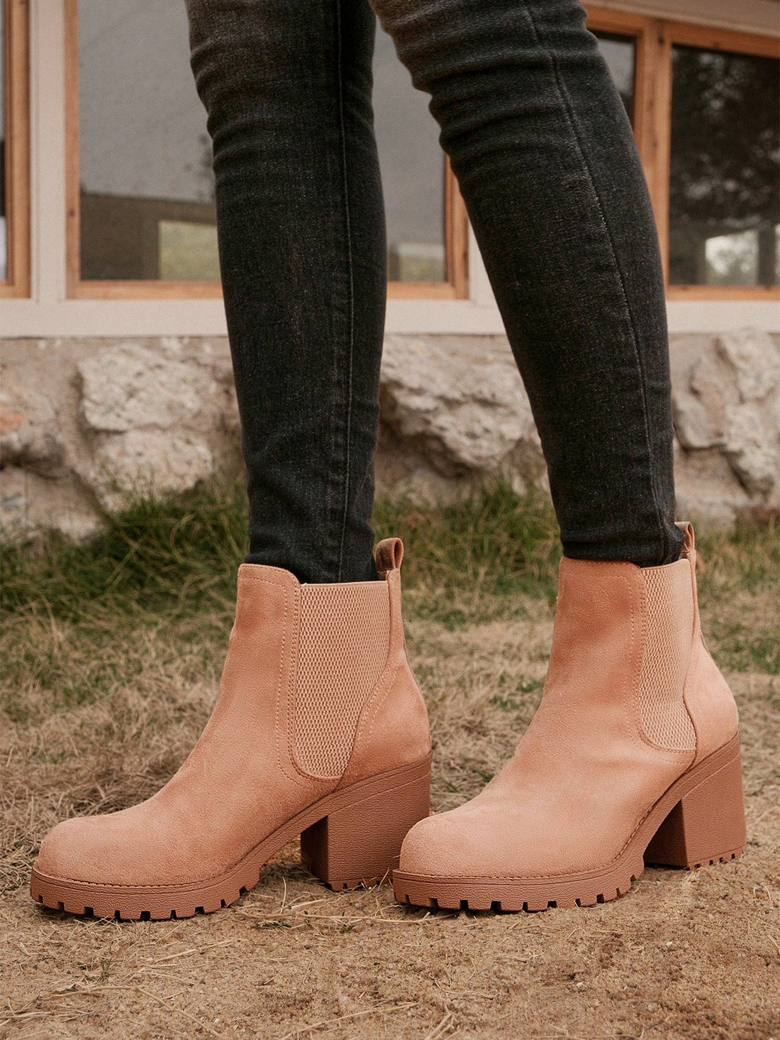 Step into autumn and winter with a splash of chic! These high-heeled apricot Chelsea boots bring a playful twist to your seasonal wardrobe. Their sleek silhouette and warm hue make them perfect for adding a pop of style to any outfit, while the comfortable heel keeps you strutting confidently through crisp days and cozy nights. Elevate your look and let your feet do the talking!