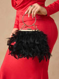 Add a pop of fun to your night with this chic hot pink evening bag, adorned with soft artificial feathers for extra flair. Compact yet stylish, it’s the perfect companion for parties, prom, or any night out when you want to stand out and keep your essentials close. Bright, bold, and ready to turn heads!