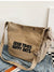 Chic Khaki Letter Pattern Hobo Bag - Spacious Design & Adjustable Strap for Everyday Use