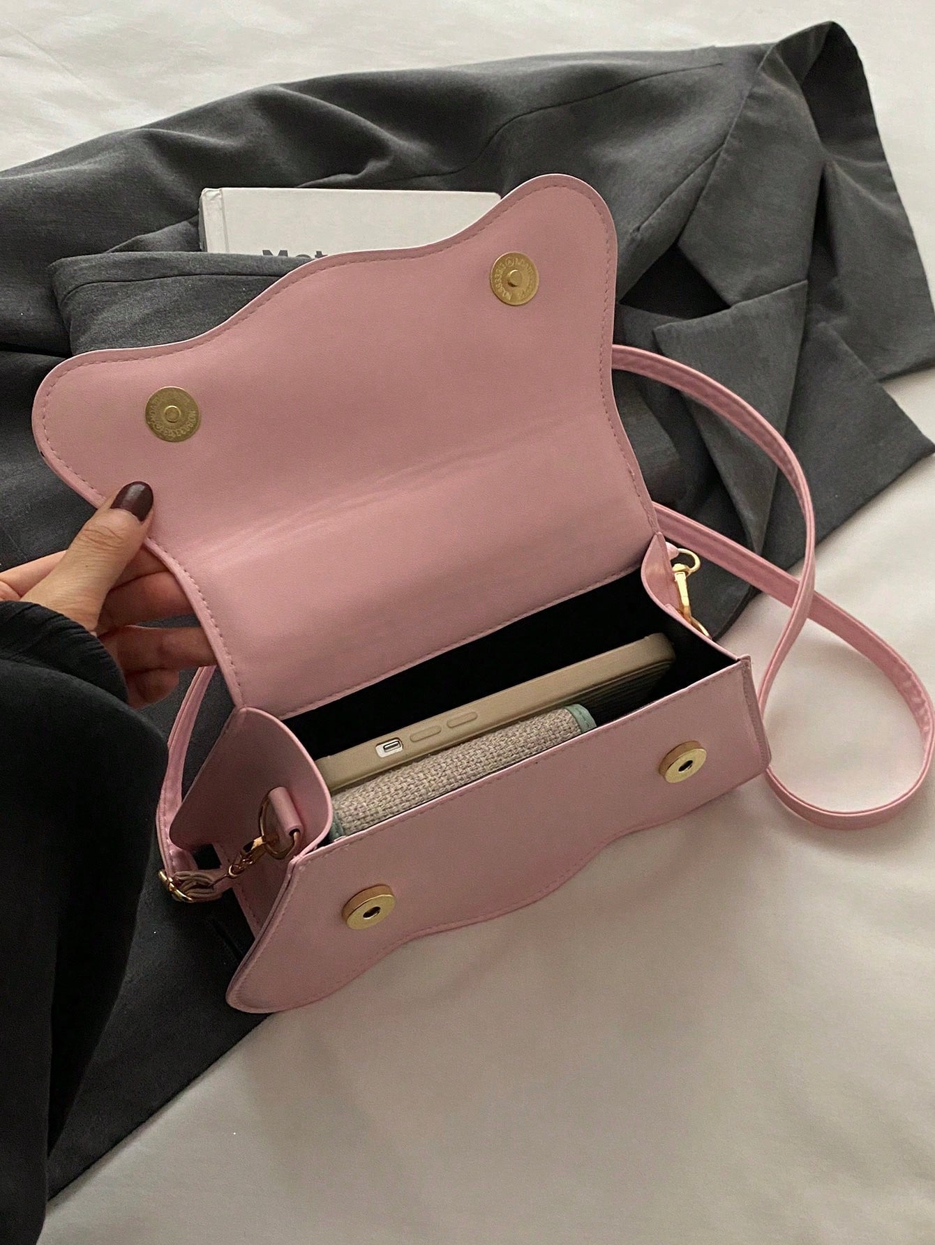 Introducing the Chic Lace Flap Handbag: the perfect accessory for any place and every occasion. The elegant lace flap design adds a touch of sophistication while the spacious interior allows for easy organization. With this handbag, you'll always be on trend and prepared for any event.