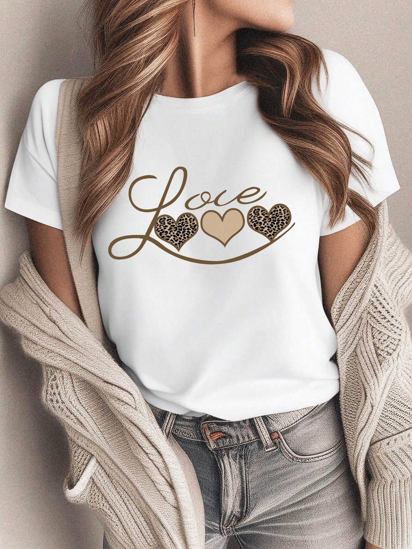 Get chic with our Leopard Heart Graphic Tee! Rock it on V-Day or any day for that matter. Trust us, you'll love its perfect combo of style and comfort. (Cupid not included).