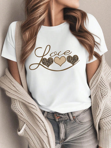 Get chic with our Leopard Heart Graphic Tee! Rock it on V-Day or any day for that matter. Trust us, you'll love its perfect combo of style and comfort. (Cupid not included).