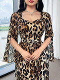 Unleash your wild side with this stunning leopard print long sleeve dress that's equal parts sophisticated and daring. The timeless animal pattern pairs beautifully with sleek tailoring, creating an effortlessly chic silhouette perfect for elevating any occasion. Whether you're heading to a cocktail party, dinner date, or night out with friends, this versatile piece delivers instant glamour without trying too hard. The long sleeves add an elegant touch while keeping things modern and fresh. Slip it on and w