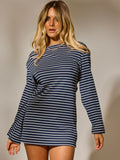 Turn heads with this chic long sleeve mini dress featuring a flirty cut-out back. Perfectly tailored for effortless style, it’s your go-to for unforgettable date nights or breezy vacation days. Lightweight and playful, it moves with you while adding a dash of daring charm to your look.