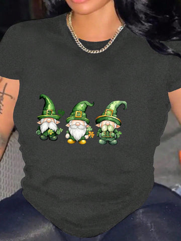 Bring some luck to your wardrobe with the Chic Luck tee! This crew neck t-shirt features a unique four-leaf clover graphic design that will add a touch of fun and whimsy to any outfit. Made for comfort and style, this tee is perfect for those who want to show off their playful side.