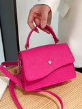 This square-style bag is sure to make a statement with its bold neon pink color. Made of high-quality felt material, it's chic and trendy while still being durable. Perfect for adding a touch of color and style to any outfit.