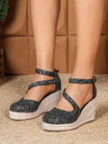 Elevate your vacation style effortlessly with our Chic Minimalist Black Ankle Strap Espadrille Wedge Flats. These versatile flats combine chic and minimalist design with the comfort of espadrille wedges. Perfect for any vacation outfit, these flats are the ultimate combination of style and comfort. (No more painful vacation feet!)