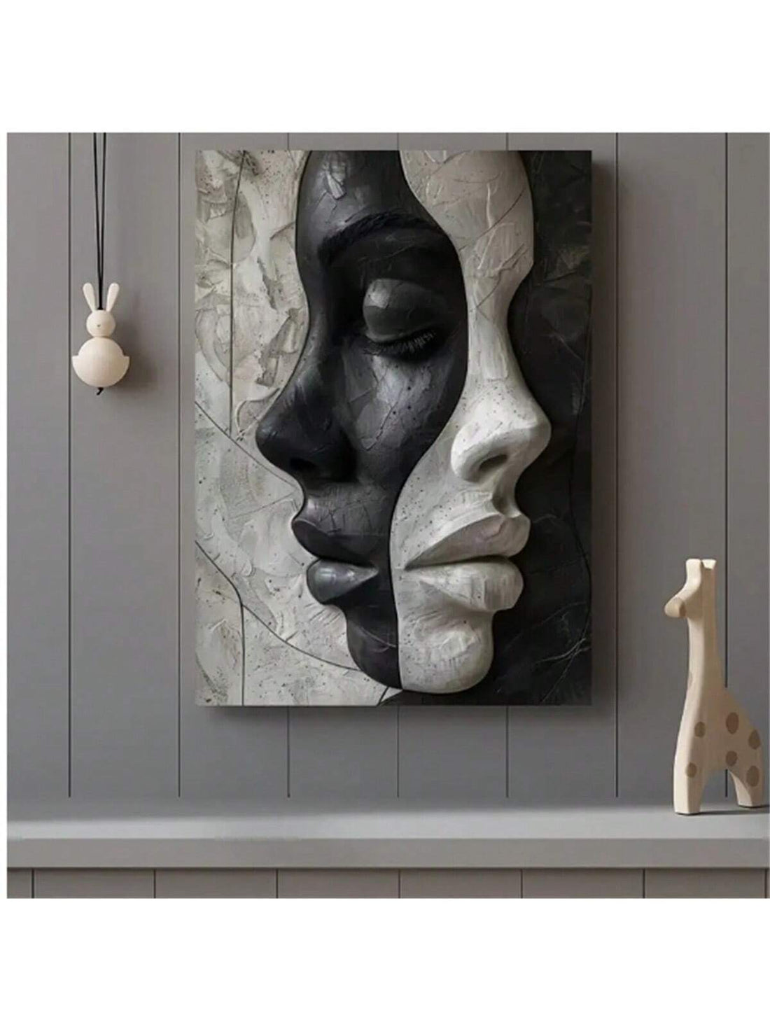 Transform any space with this Chic Modern Abstract Woman Faces Canvas Art - a stunning addition to your wall decor. With its elegant black and white design, it adds a touch of sophistication to any room. Bring out the inner artist in you and showcase your style with this unique and eye-catching piece!