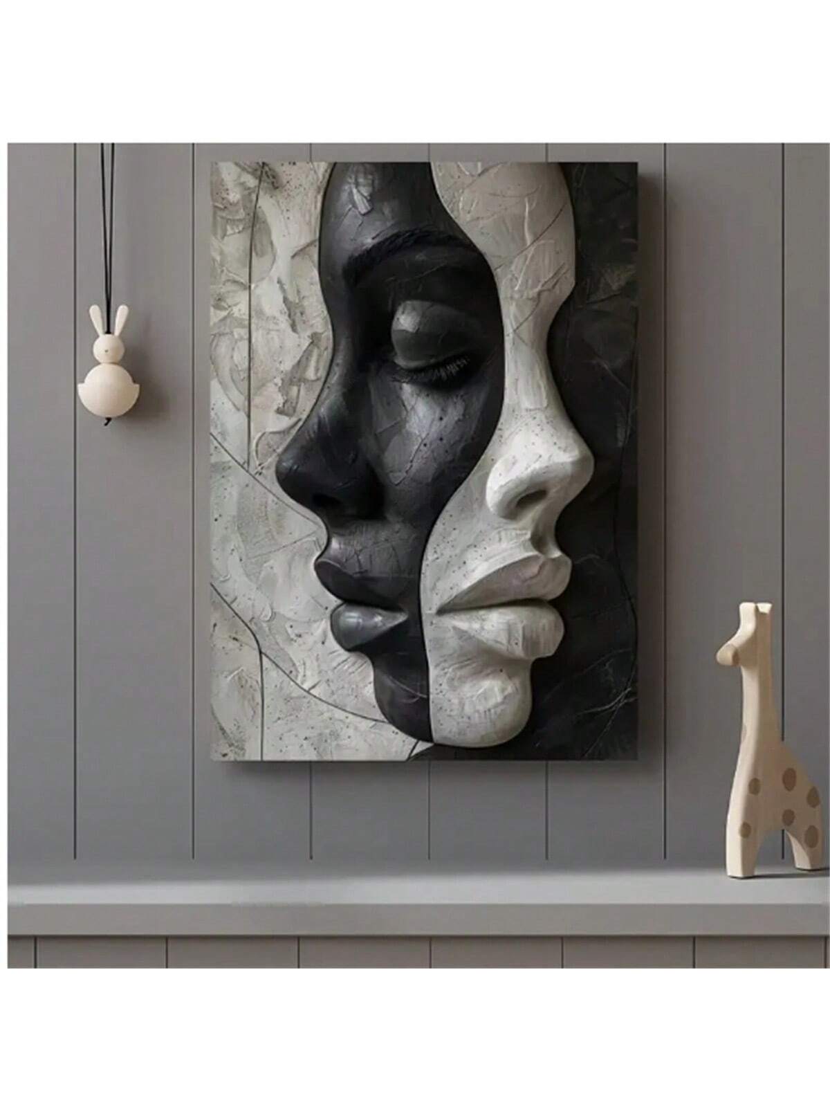 Transform any space with this Chic Modern Abstract Woman Faces Canvas Art - a stunning addition to your wall decor. With its elegant black and white design, it adds a touch of sophistication to any room. Bring out the inner artist in you and showcase your style with this unique and eye-catching piece!