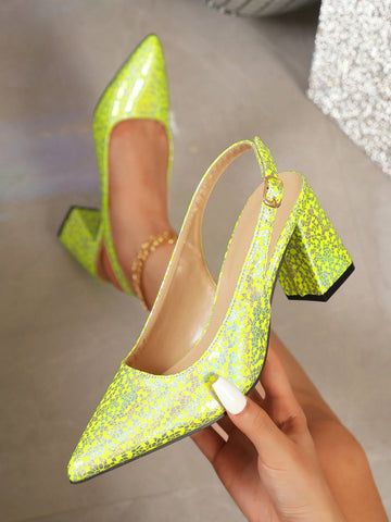 Step up your shoe game with these chic, colorful chunky high heel pumps for women. The elegant closed toe design will elevate any outfit while also providing comfort and style. Perfect for adding a touch of playfulness to your wardrobe.