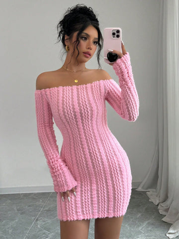 Expertly crafted for effortless elegance, our Chic Off-Shoulder Fitted Dress is the perfect addition to your wardrobe this Spring & Autumn. With its trendy off-shoulder design and figure-flattering fit, this dress will make you feel confident and stylish for any occasion. Upgrade your fashion game with this must-have piece.