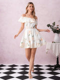 Step into sunshine with this Chic Off-Shoulder Floral Applique Dress, perfect for breezy autumn days and lively summer nights. Its playful ruffle hem dances with every step, while delicate floral appliques add a flirty touch. Designed to keep you comfortable and effortlessly stylish, it’s your go-to for a fun, carefree look that turns heads wherever you go.