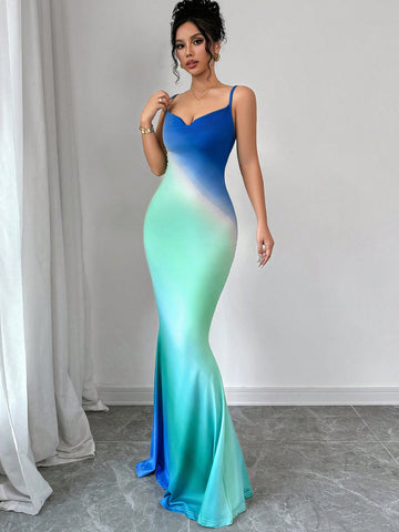 Step into summer with style in our Chic Ombre Fishtail Dress! This elegant dress boasts a unique ombre design that transitions from light to dark, adding a touch of sophistication to your wardrobe. Perfect for any stylish woman looking to make a statement.