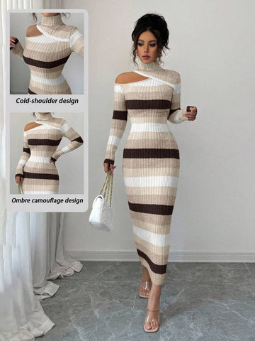 Slip into effortless sophistication with this stunning ombre off-shoulder midi dress. The gradient color transition flows beautifully from rich autumn tones to deeper winter hues, creating an eye-catching effect that works for everything from dinner dates to holiday gatherings. The bodycon silhouette hugs your curves in all the right ways, while the off-shoulder neckline adds a flirty, modern touch. Perfect for layering with a cozy cardigan or jacket when temperatures drop. This dress is your go-to piece fo